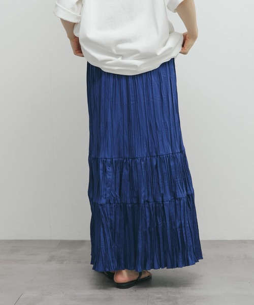 KBF（ケイビーエフ）の「ランダムプリーツスカート（スカート・レディース・オフホワイト/ブルー/ブラック・ONE）」の4枚目の写真