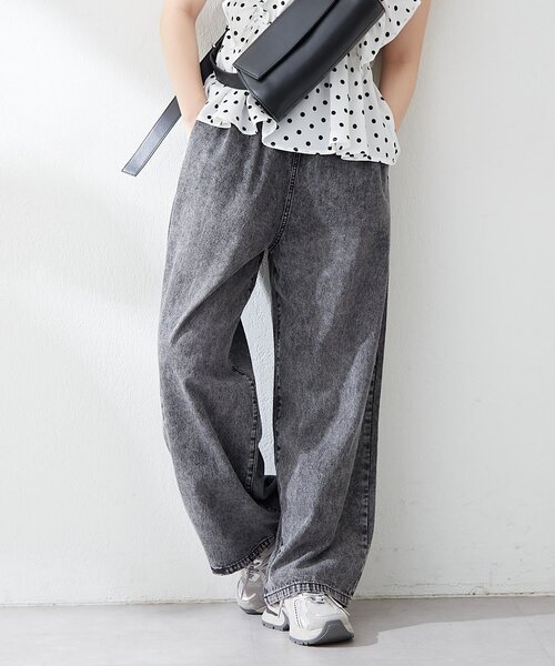 continuer de NICE CLAUP(コンティニューデナイスクラップ)の「【新色追加!】らくちん!イージーデニムパンツ(デニムパンツ・レディース・ブラック/ブルー/ネイビー・FREE)」の4枚目の写真