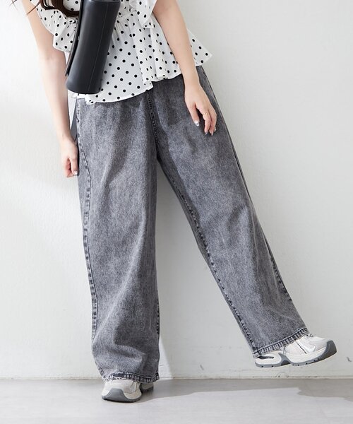 continuer de NICE CLAUP(コンティニューデナイスクラップ)の「【新色追加!】らくちん!イージーデニムパンツ(デニムパンツ・レディース・ブラック/ブルー/ネイビー・FREE)」の8枚目の写真