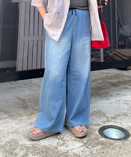 continuer de NICE CLAUP(コンティニューデナイスクラップ)の「【新色追加!】らくちん!イージーデニムパンツ(デニムパンツ・レディース・ブラック/ブルー/ネイビー・FREE)」の20枚目の写真