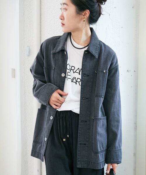 le.coeur blanc(ルクールブラン)の「デニムカバーオールジャケット(その他アウター・レディース・ブラック/ブルー・38)」の7枚目の写真