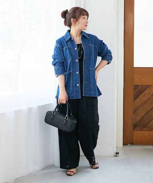 le.coeur blanc(ルクールブラン)の「デニムカバーオールジャケット(その他アウター・レディース・ブラック/ブルー・38)」の20枚目の写真