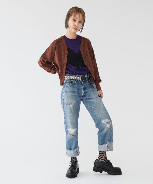 maturely（マチュアリー）の「【2/5再値下げ】maturely / グリッター V カーディガン（ニット/セーター・レディース・ブラウン/シルバー・ONE SIZE）」の7枚目の写真