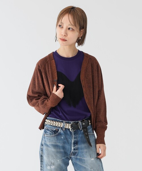 maturely（マチュアリー）の「【2/5再値下げ】maturely / グリッター V カーディガン（ニット/セーター・レディース・ブラウン/シルバー・ONE SIZE）」の8枚目の写真