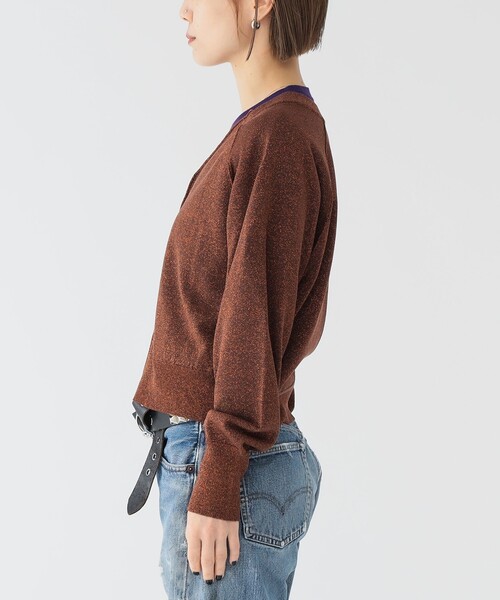 maturely（マチュアリー）の「【2/5再値下げ】maturely / グリッター V カーディガン（ニット/セーター・レディース・ブラウン/シルバー・ONE SIZE）」の10枚目の写真
