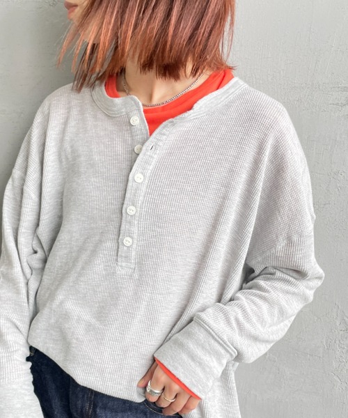 WEB限定】[HANES/ヘインズ] ヘンリーネック サーマルカットソー