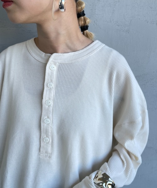 WEB限定】[HANES/ヘインズ] ヘンリーネック サーマルカットソー