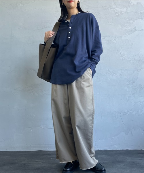 WEB限定】[HANES/ヘインズ] ヘンリーネック サーマルカットソー（T