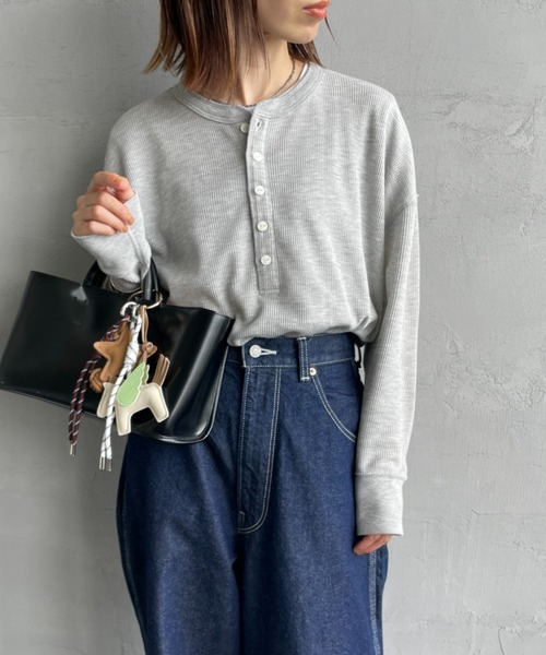 激レア　40s hanes サーマルカットソー WEB限定】[HANES/ヘインズ] ヘンリーネック サーマルカットソー