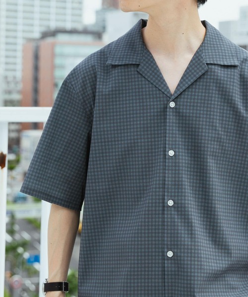 ITEMS URBANRESEARCH(アイテムズ アーバンリサーチ)の「Tattersall Open Collar shirts(シャツ/ブラウス・メンズ・カーキ/ブラック/ブラウン・MEDIUM/LARGE)」の4枚目の写真