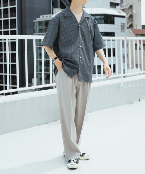 ITEMS URBANRESEARCH(アイテムズ アーバンリサーチ)の「Tattersall Open Collar shirts(シャツ/ブラウス・メンズ・カーキ/ブラック/ブラウン・MEDIUM/LARGE)」の7枚目の写真