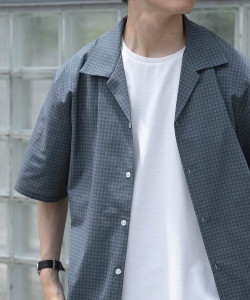 ITEMS URBANRESEARCH(アイテムズ アーバンリサーチ)の「Tattersall Open Collar shirts(シャツ/ブラウス・メンズ・カーキ/ブラック/ブラウン・MEDIUM/LARGE)」の8枚目の写真
