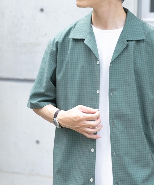 ITEMS URBANRESEARCH(アイテムズ アーバンリサーチ)の「Tattersall Open Collar shirts(シャツ/ブラウス・メンズ・カーキ/ブラック/ブラウン・MEDIUM/LARGE)」の9枚目の写真
