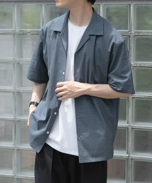 ITEMS URBANRESEARCH(アイテムズ アーバンリサーチ)の「Tattersall Open Collar shirts(シャツ/ブラウス・メンズ・カーキ/ブラック/ブラウン・MEDIUM/LARGE)」の10枚目の写真