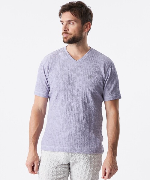 EPOCA UOMO(エポカウォモ)の「ワッシャーストレッチカットソー(Tシャツ/カットソー・メンズ・グレー系その他/ブラック/パープル系その他7・46/48)」の1枚目の写真
