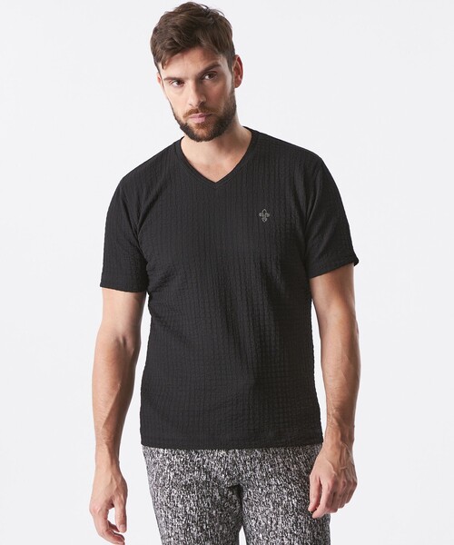 EPOCA UOMO(エポカウォモ)の「ワッシャーストレッチカットソー(Tシャツ/カットソー・メンズ・グレー系その他/ブラック/パープル系その他7・46/48)」の2枚目の写真