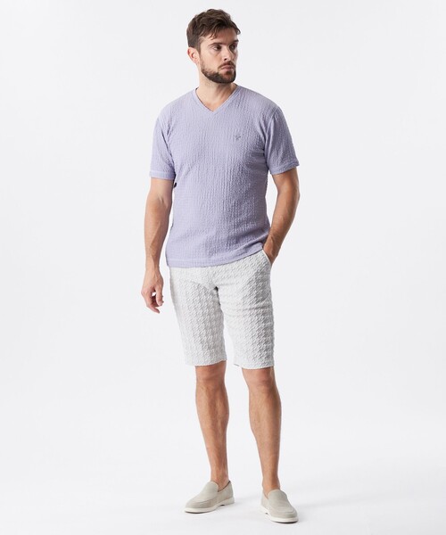 EPOCA UOMO(エポカウォモ)の「ワッシャーストレッチカットソー(Tシャツ/カットソー・メンズ・グレー系その他/ブラック/パープル系その他7・46/48)」の6枚目の写真