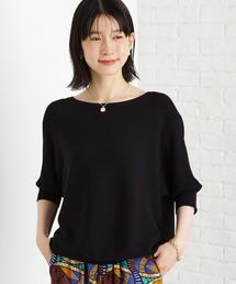 THE SHOP TK  | 6分袖ガータードルマンニット【エコベロ/洗濯機OK】(ニット/セーター)