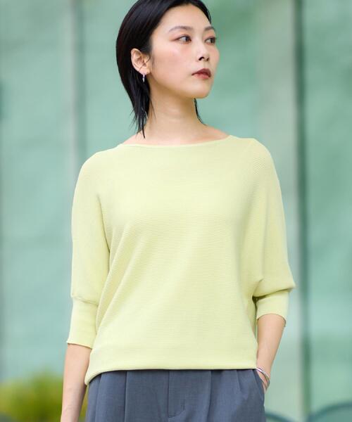 THE SHOP TK (ザ ショップ ティーケー )の「6分袖ガータードルマンニット【エコベロ/洗濯機OK】(ニット/セーター・レディース・スモーキーグリーン系/ブラック/アイボリー/パープル系4/レンガ・13/12/11)」の12枚目の写真