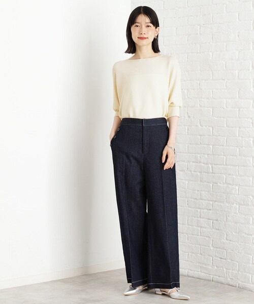 THE SHOP TK (ザ ショップ ティーケー )の「6分袖ガータードルマンニット【エコベロ/洗濯機OK】(ニット/セーター・レディース・スモーキーグリーン系/ブラック/アイボリー/パープル系4/レンガ・13/12/11)」の17枚目の写真