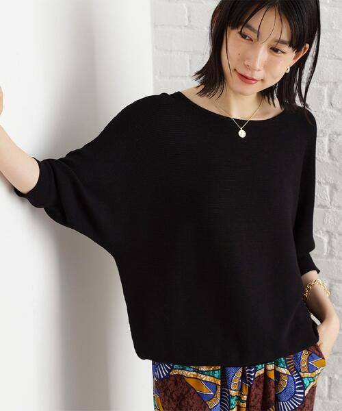 THE SHOP TK (ザ ショップ ティーケー )の「6分袖ガータードルマンニット【エコベロ/洗濯機OK】(ニット/セーター・レディース・スモーキーグリーン系/ブラック/アイボリー/パープル系4/レンガ・13/12/11)」の19枚目の写真