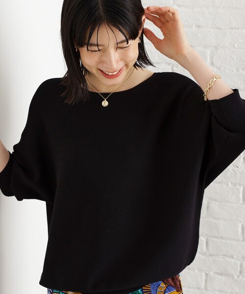 THE SHOP TK (ザ ショップ ティーケー )の「6分袖ガータードルマンニット【エコベロ/洗濯機OK】(ニット/セーター・レディース・スモーキーグリーン系/ブラック/アイボリー/パープル系4/レンガ・13/12/11)」の20枚目の写真