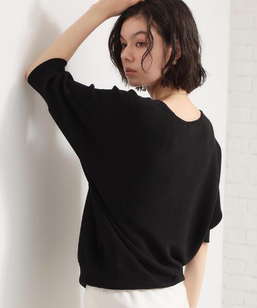 THE SHOP TK (ザ ショップ ティーケー )の「6分袖ガータードルマンニット【エコベロ/洗濯機OK】(ニット/セーター・レディース・スモーキーグリーン系/ブラック/アイボリー/パープル系4/レンガ・13/12/11)」の18枚目の写真
