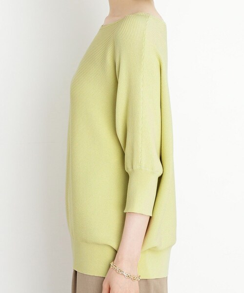 THE SHOP TK (ザ ショップ ティーケー )の「6分袖ガータードルマンニット【エコベロ/洗濯機OK】(ニット/セーター・レディース・スモーキーグリーン系/ブラック/アイボリー/パープル系4/レンガ・13/12/11)」の7枚目の写真