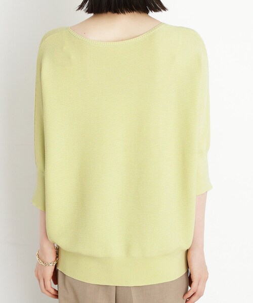 THE SHOP TK (ザ ショップ ティーケー )の「6分袖ガータードルマンニット【エコベロ/洗濯機OK】(ニット/セーター・レディース・スモーキーグリーン系/ブラック/アイボリー/パープル系4/レンガ・13/12/11)」の8枚目の写真