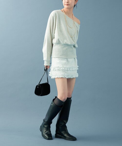 mystic(ミスティック)の「ティアードミニスカート(スカート・レディース・ブラック/オフホワイト・FREE)」の6枚目の写真