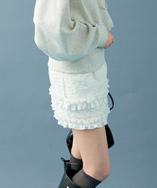 mystic(ミスティック)の「ティアードミニスカート(スカート・レディース・ブラック/オフホワイト・FREE)」の8枚目の写真