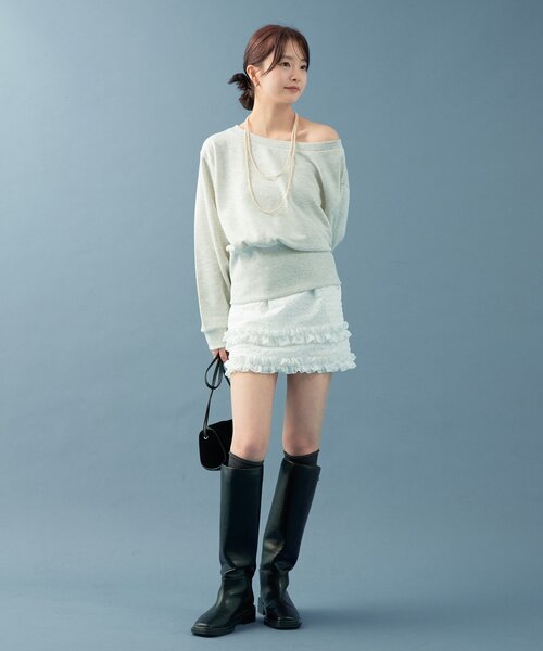 mystic(ミスティック)の「ティアードミニスカート(スカート・レディース・ブラック/オフホワイト・FREE)」の9枚目の写真