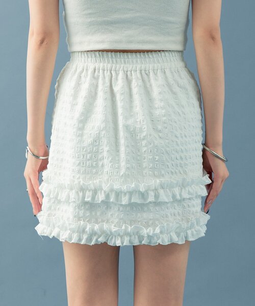 mystic(ミスティック)の「ティアードミニスカート(スカート・レディース・ブラック/オフホワイト・FREE)」の19枚目の写真