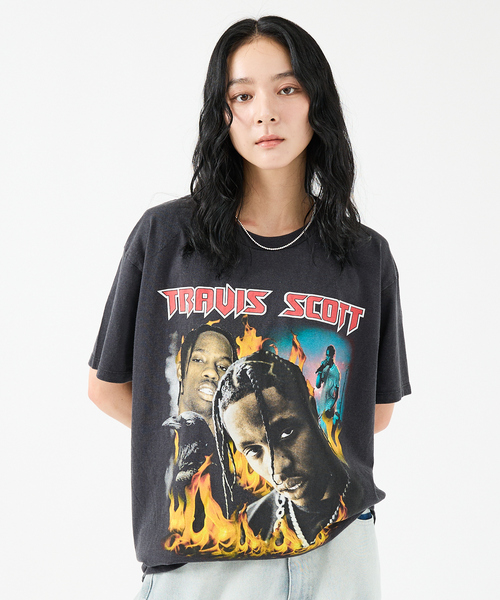THRIFTY LOOK(スリフティールック)の「【THRIFTY LOOK/スリフィーティールック】Tシャツ/ユーズド加工/プリント(Tシャツ/カットソー・メンズ・ブラック系その他/ブラック系その他3/ブラック系その他2/ブラック・XL/L)」の1枚目の写真