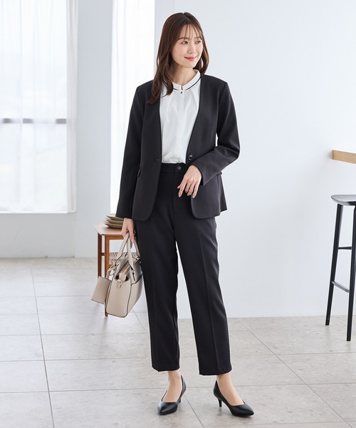 Honeys(ハニーズ)の「【ストレッチ・マシンウォッシャブル・イージーケア】センタープレスパンツ(股下60cm)(スラックス・レディース・ヘザーチャコール/ブラック/ネイビー/ダークベージュ・S/M/L/LL/3L)」の8枚目の写真