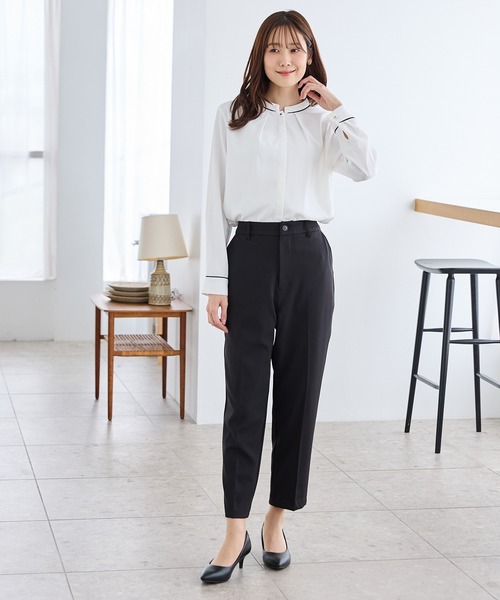 Honeys(ハニーズ)の「【ストレッチ・マシンウォッシャブル・イージーケア】センタープレスパンツ(股下60cm)(スラックス・レディース・ヘザーチャコール/ブラック/ネイビー/ダークベージュ・S/M/L/LL/3L)」の10枚目の写真