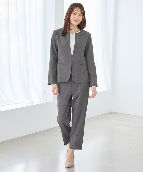 Honeys(ハニーズ)の「【ストレッチ・マシンウォッシャブル・イージーケア】センタープレスパンツ(股下60cm)(スラックス・レディース・ヘザーチャコール/ブラック/ネイビー/ダークベージュ・S/M/L/LL/3L)」の15枚目の写真