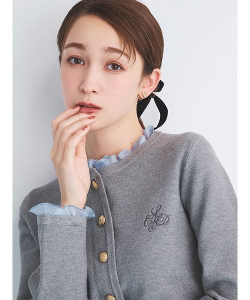 celford セルフォード フリルデタッチャブルカーディガン ネイビー NVY 限定カラーあり】フリルデタッチャブルカーディガン(ニットプル