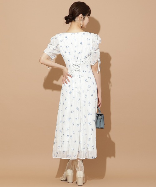 WILLSELECTION（ウィルセレクション）の「フルールプリントギャザースリーブワンピース（ワンピース・レディース・レッド系その他/ブルー系その他・FREE）」の9枚目の写真