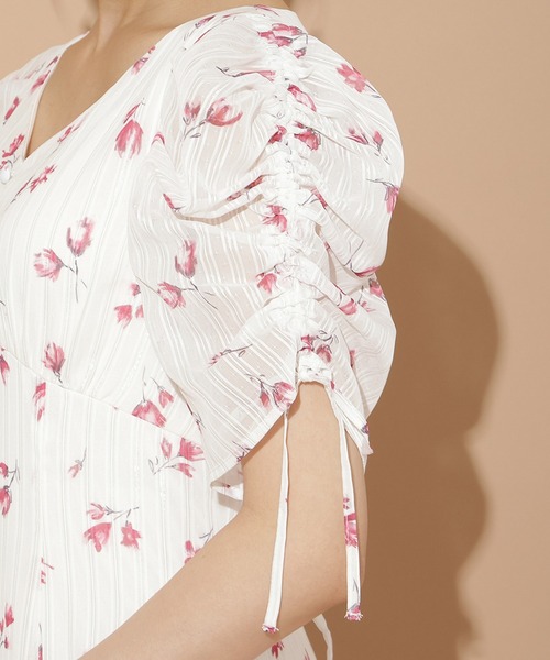WILLSELECTION（ウィルセレクション）の「フルールプリントギャザースリーブワンピース（ワンピース・レディース・レッド系その他/ブルー系その他・FREE）」の13枚目の写真