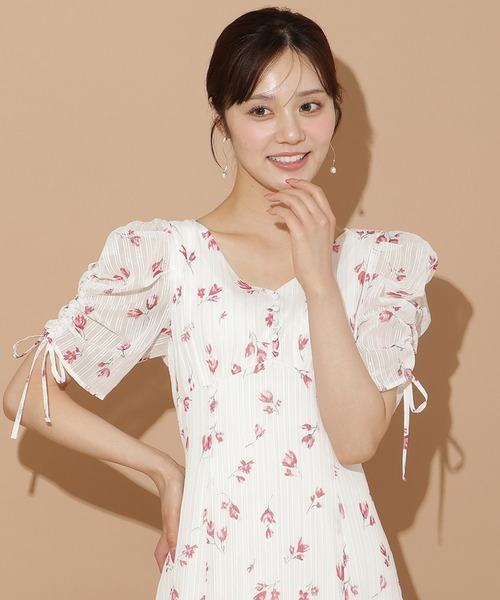 WILLSELECTION（ウィルセレクション）の「フルールプリントギャザースリーブワンピース（ワンピース・レディース・レッド系その他/ブルー系その他・FREE）」の11枚目の写真
