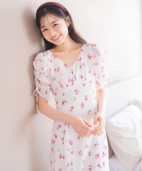 WILLSELECTION（ウィルセレクション）の「フルールプリントギャザースリーブワンピース（ワンピース・レディース・レッド系その他/ブルー系その他・FREE）」の17枚目の写真