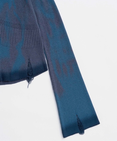 MAISON SPECIAL(メゾンスペシャル)の「Reversible Pigment Zip Cardigan/リバシーブルピグメントジップカーディガン(カーディガン/ボレロ・レディース・グレー/ピンク/ブルー・FREE)」の9枚目の写真