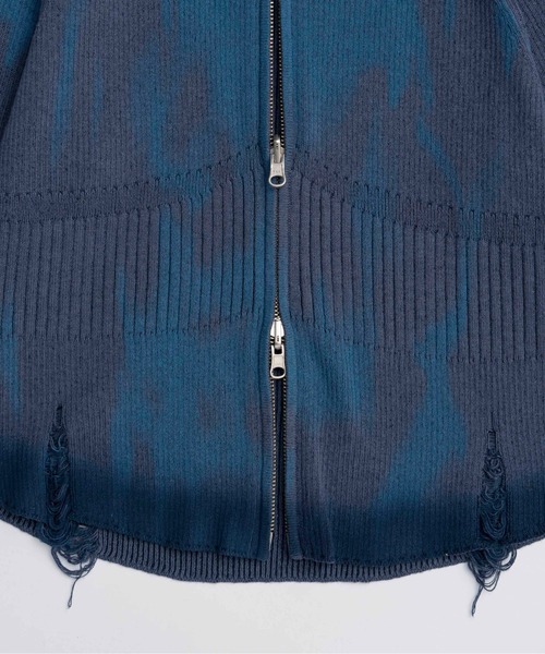 MAISON SPECIAL(メゾンスペシャル)の「Reversible Pigment Zip Cardigan/リバシーブルピグメントジップカーディガン(カーディガン/ボレロ・レディース・グレー/ピンク/ブルー・FREE)」の10枚目の写真