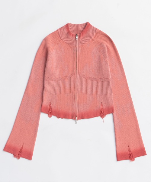 MAISON SPECIAL(メゾンスペシャル)の「Reversible Pigment Zip Cardigan/リバシーブルピグメントジップカーディガン(カーディガン/ボレロ・レディース・グレー/ピンク/ブルー・FREE)」の22枚目の写真