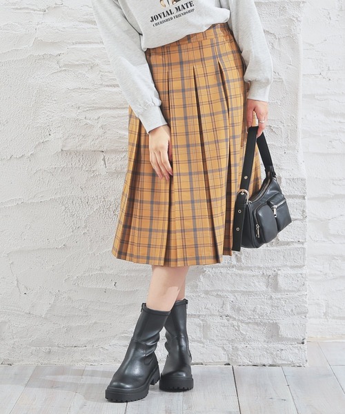 Honeys(ハニーズ)の「ミディ丈プリーツスカート(スカート・レディース・レッド系その他/グレー系その他/イエロー系その他/ネイビー系・S/M/LL/L)」の13枚目の写真