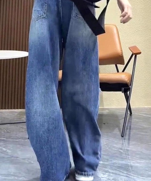 CANVAS+(キャンバスプラス)の「【CANVAS+】ダメージ×レオパードデニムパンツ(デニムパンツ・レディース・ブルー・L/M/S)」の11枚目の写真