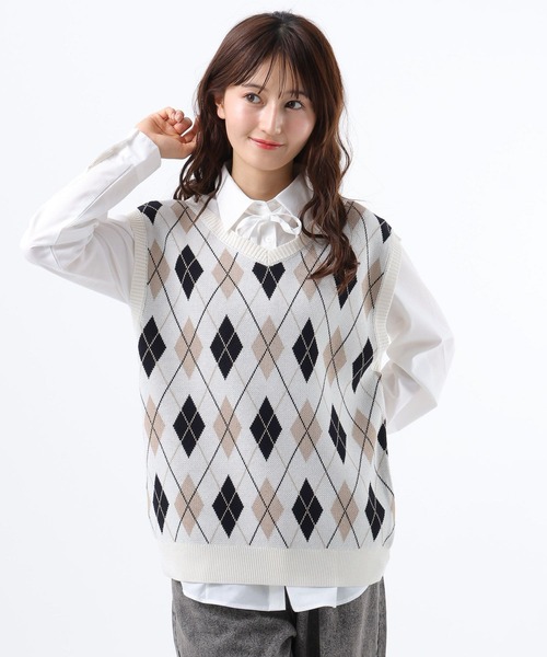 GLOBAL WORK(グローバルワーク)の「ガーリーシャツベストSET/AND YUA ANY/581247(ベスト・キッズ・ホワイト系8/ライトブルー・SMALL/MEDIUM)」の6枚目の写真