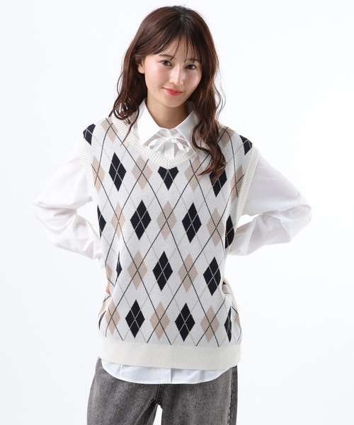 GLOBAL WORK(グローバルワーク)の「ガーリーシャツベストSET/AND YUA ANY/581247(ベスト・キッズ・ホワイト系8/ライトブルー・SMALL/MEDIUM)」の7枚目の写真