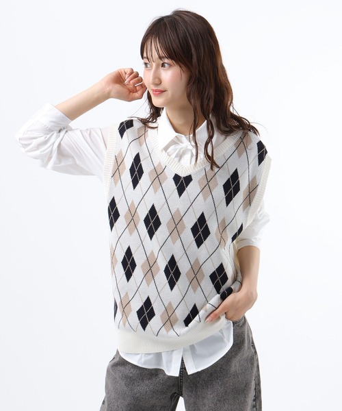 GLOBAL WORK(グローバルワーク)の「ガーリーシャツベストSET/AND YUA ANY/581247(ベスト・キッズ・ホワイト系8/ライトブルー・SMALL/MEDIUM)」の9枚目の写真